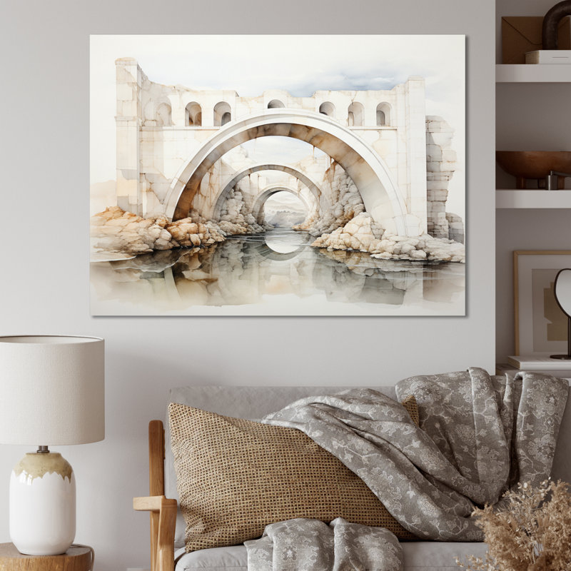 «Lyth Gray Bridge Minimalist Archway II», reproduction, Toile tendue, H 24 po x l 32 po x P 1 po
