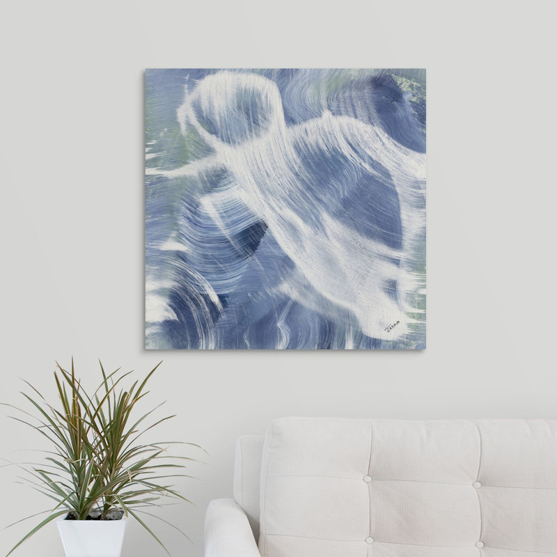 « blue aura ii », peinture sur toile, H 24 po x l 24 po x P 1,25 po, Toile tendue