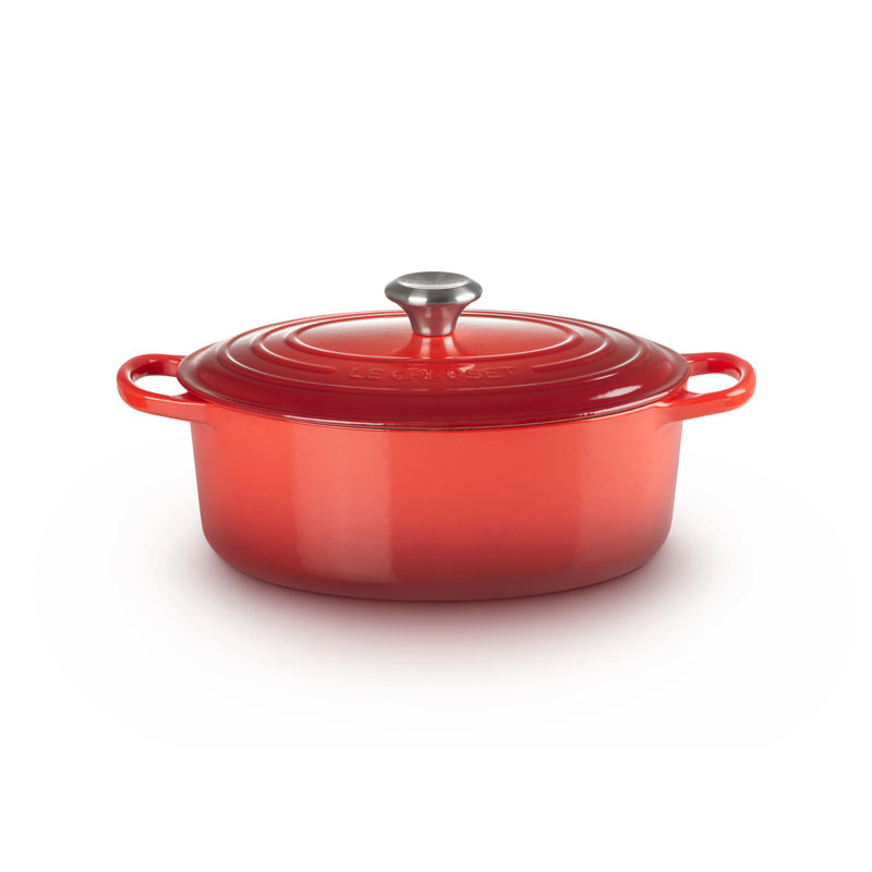 Le Creuset Signature Cast Iron Oval Casserole, Cerise, 29cm / 4.7L