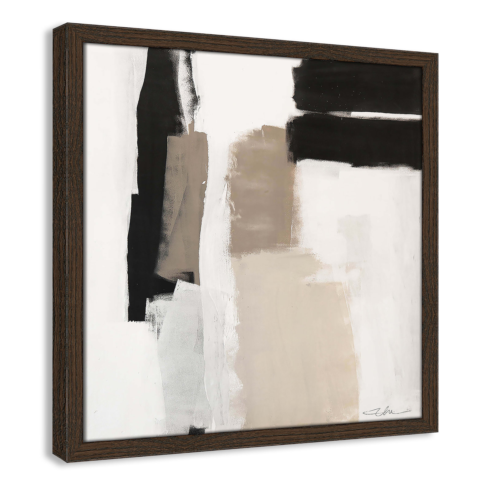 Earth Scapes II Print, Walnut Slim Framed, 17" H x 17" W x 0.75" D