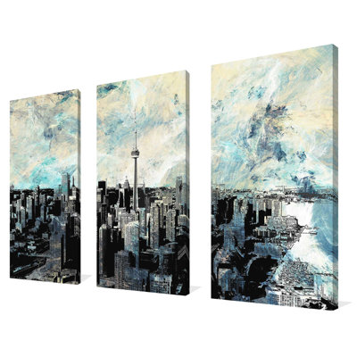 Toronto - ensemble de 3 reproductions d'art sur toile tendue