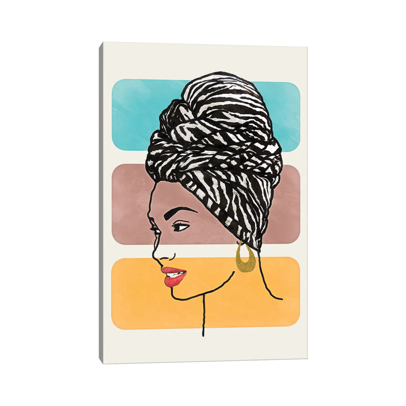 Head Wrap II by Alonzo Saunders - Wrapped Canvas Painting, 101.6 cm H x 66.04 cm W x 1.91 cm D