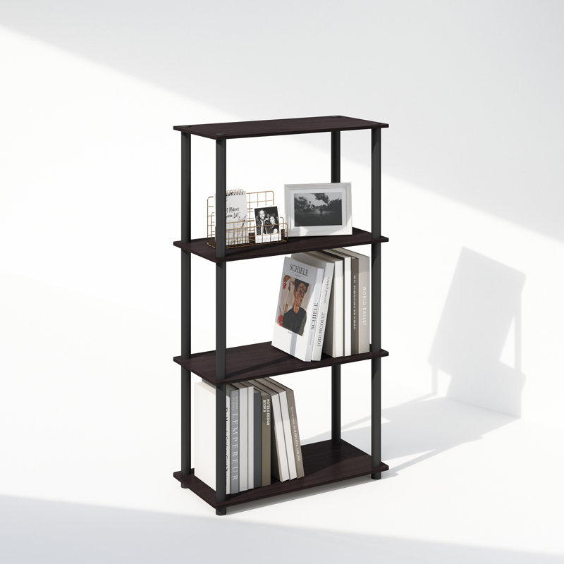 Creekside Plastic Etagere Bookcase, (4 Shelves) 43.3" H x 23.6" W x 11.6" D, Dark Walnut