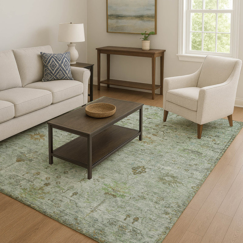 Premium Machine Washable Pinkston Arabesque Rug, Rectangle 5' x 7'6"