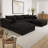 Ridge 118.2" Modular Cloud Boneless U-Shaped Sectional Sofa Corduroy Fabric Deep Seat Couch with 2 Ottoman, Double-Layer Sponge Support, No Assembly DIY Combination for Living Room-1926503782
