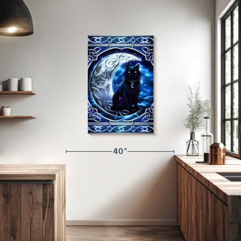 Brampt Black Cat Crescent Moon, 36" H x 24" W