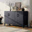 Armoire d'appoint à 4 portes de style campagnard avec poignées en métal Mirod-905389576