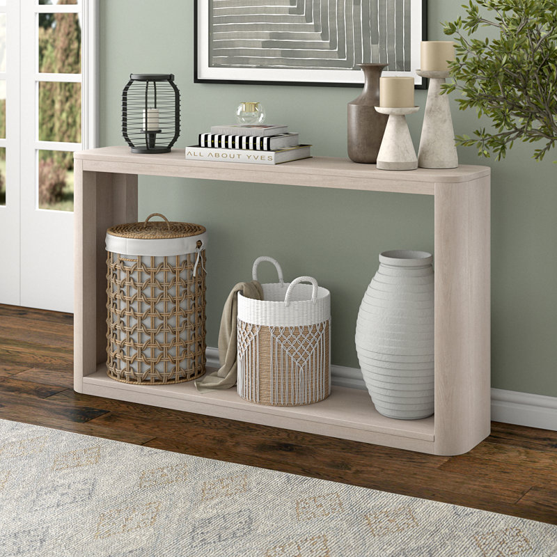 Kellan 52" Wide Rectangular Console Table, Alder White