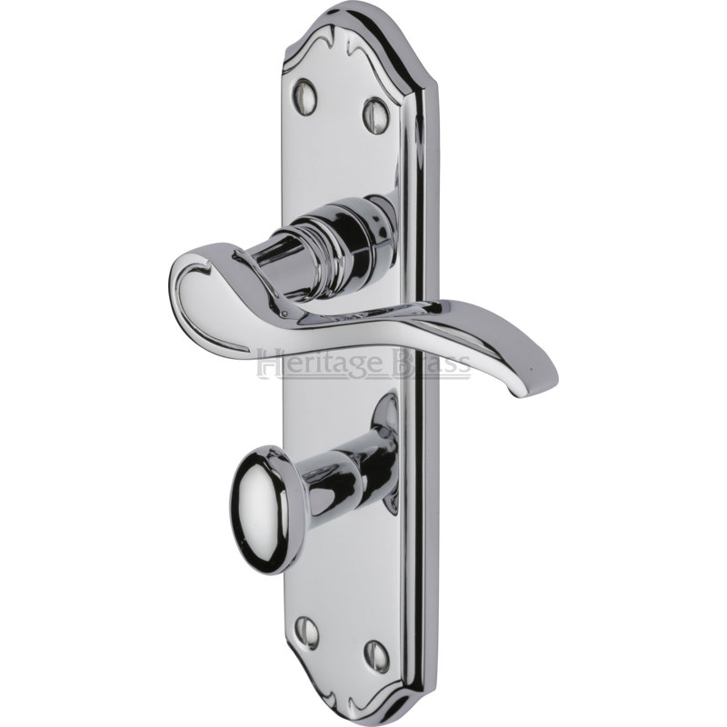 Heritage Brass Heritage Door Handle for Bathroom Verona Small Design, Polished Chrome