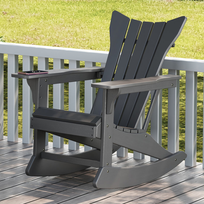 Chaise berçante d'extérieur Gerika, gris