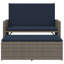 Banc de patio avec coussins et repose-pieds en polyester gris Latitude Run®-1222841397