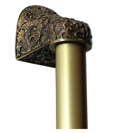 Florid Leaves 8" Center to Center Appliance Pull, Antique Brass, 10''