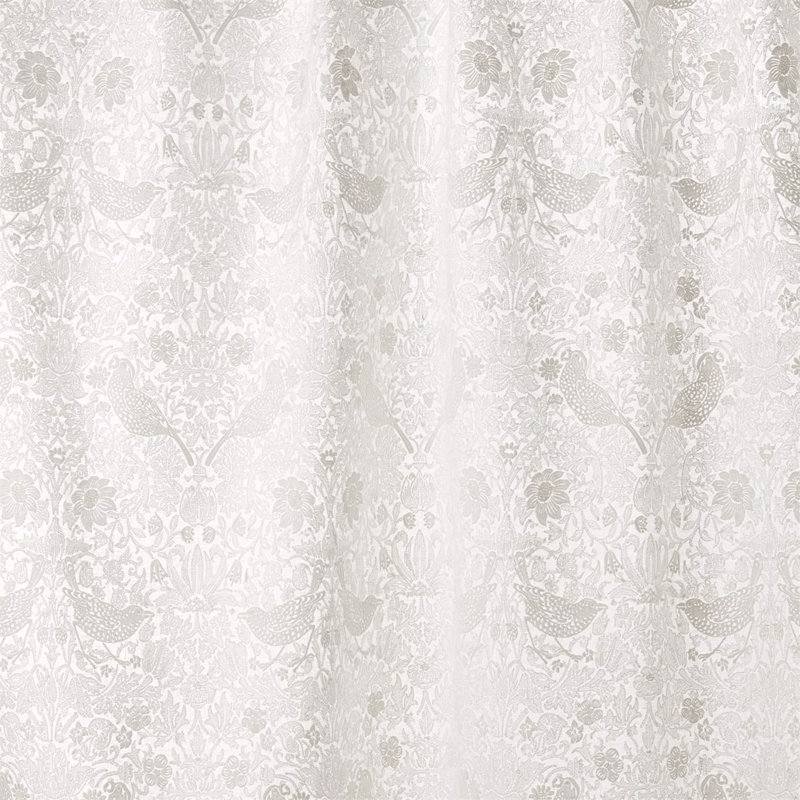 Pure Strawberry Thief Embroidery Fabric, Paper White