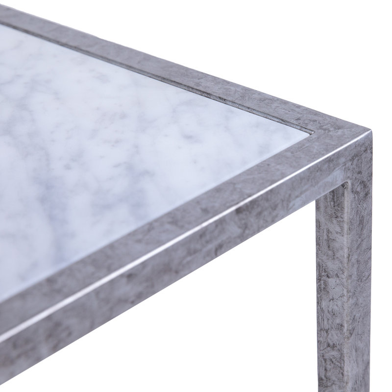 Web Marble End Table, Royal Silver