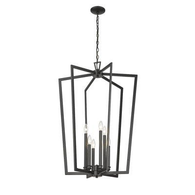 6 - Light Dimmable Lantern Geometric Chandelier