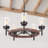 Henricks 5 - Light Farmhouse Wagon Wheel Chandelier with Wood Accents