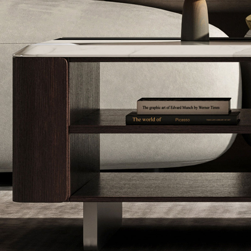 Table basse moderne simple et luxueuse, H 16,53 po x L 55,11 po x l 31,49 po