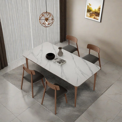 Simple rock plate dining table sets