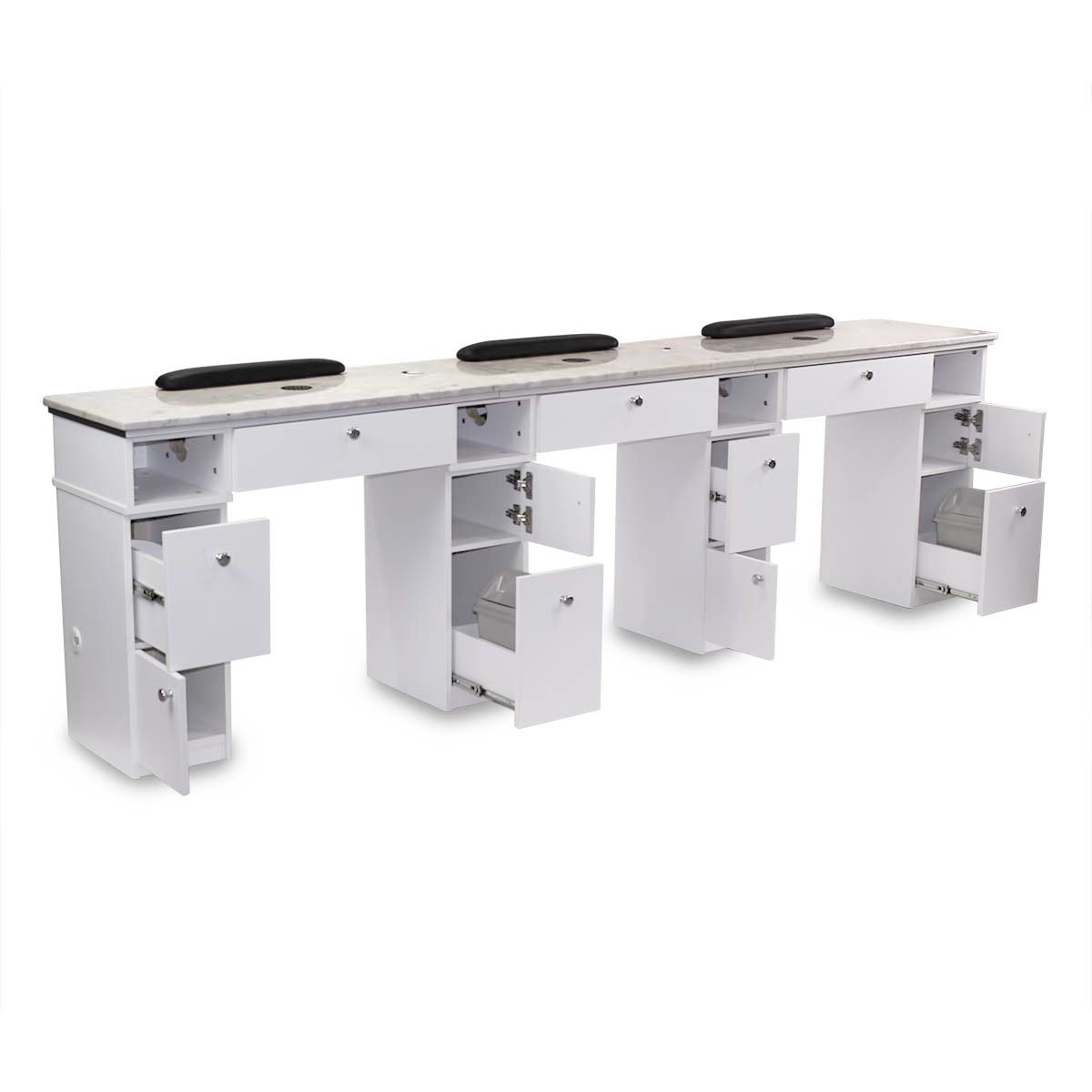 MAYAKOBA Sonoma Triple Manicure Table, Nail Station with Vent Pipes ...