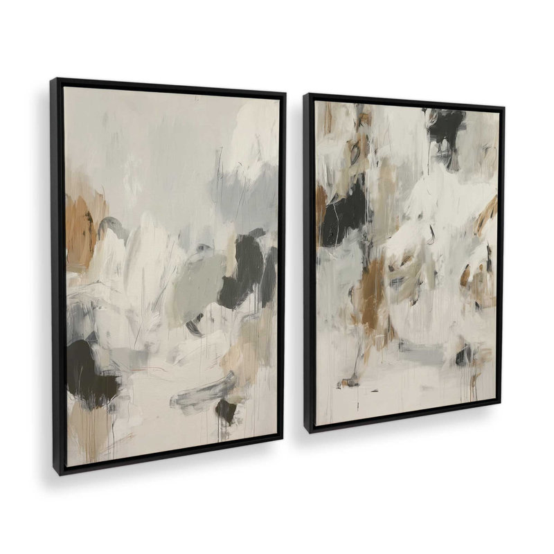 «Whispers of Earth», ensemble de 2 impressions, 48 po x 32 po, Cadre flottant noir satiné