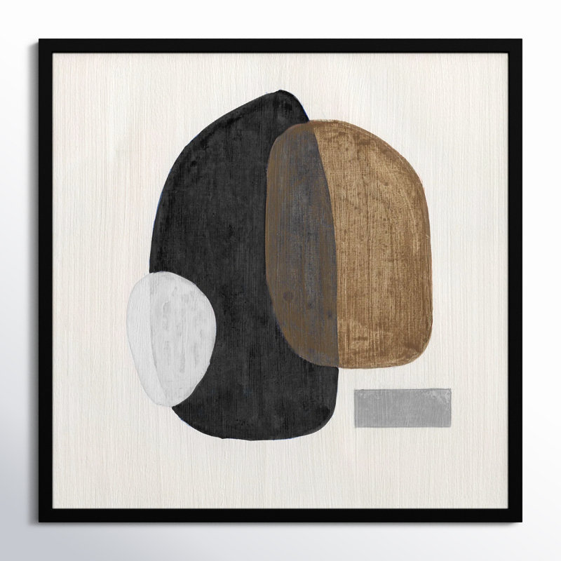 Inola Neutral Stones III Wall Art, 27.5" H x 27.5" W, Black