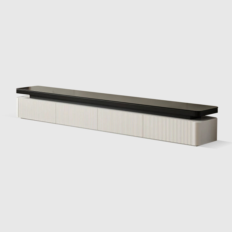 Meuble télé moderne en bois manufacturé noir, H 15,75 po x L 94,49 po x l 15,75 po, Noir