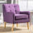 Mid-Century Style Arm Chair In Purple, Extra Comfort With Back Modern Purple Armchair Back, Padded Cushion And Birch Frame