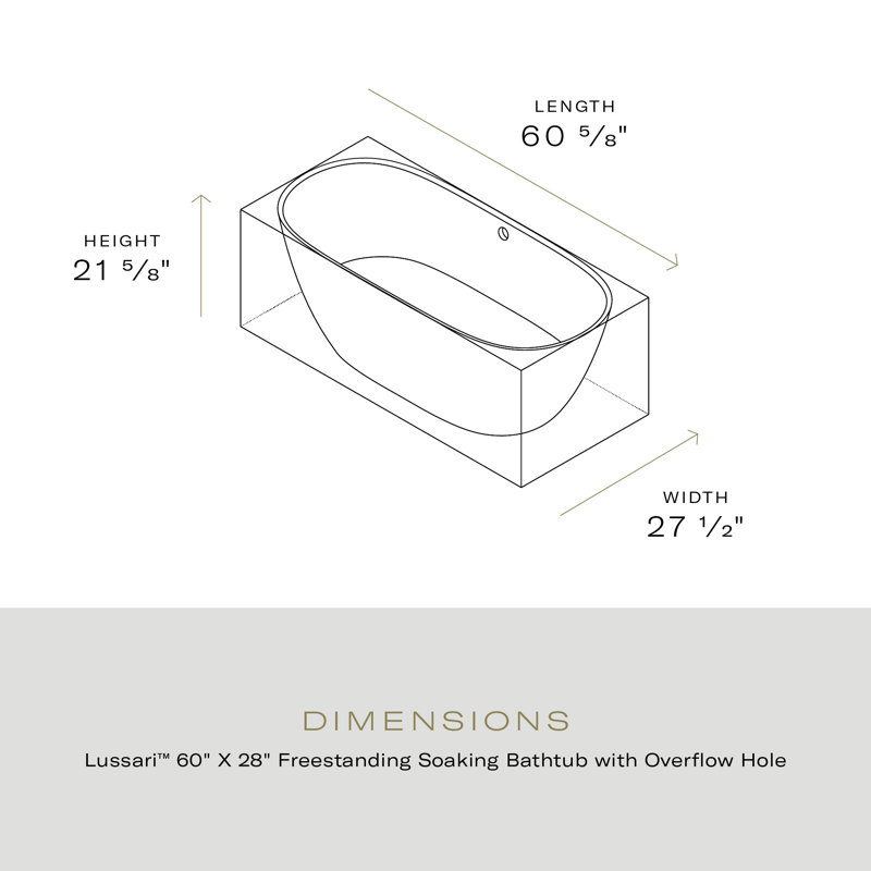 Lussari 60" x 28" Freestanding Soaking Bathtub, Matte White