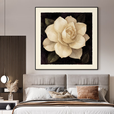 Très grande reproduction d'art sur toile - Fleur, art floral moderne, décoration pour le salon ou la chambre à coucher - «Assemblage requis du cadre (cadre non fini)»