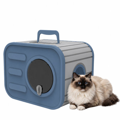 MINDYES Hard-Sided Pet Carrier, Lightweight Portable Travel Kennel with Ventilation for Small Pets