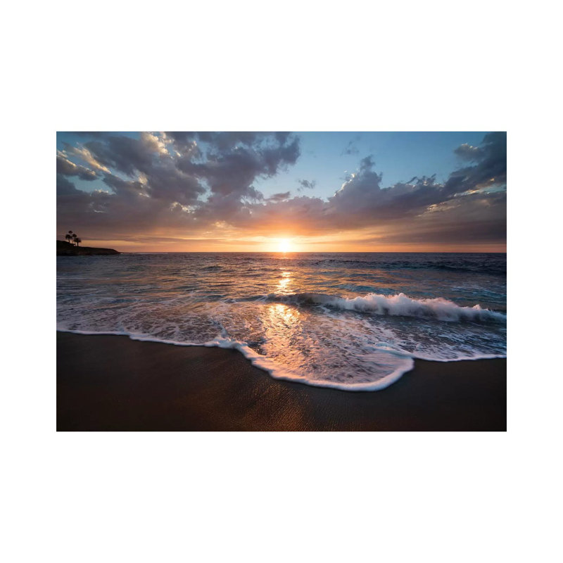 États-Unis, Californie, La Jolla. Coucher de soleil sur la plage II - Estampe numérique sur toile tendue avec châssis