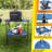 Wakeman Outdoors Camping Table - Folding Table with Cupholders and Carry Bag for Picnic, Tailgate, Beach, or Camp, Blue