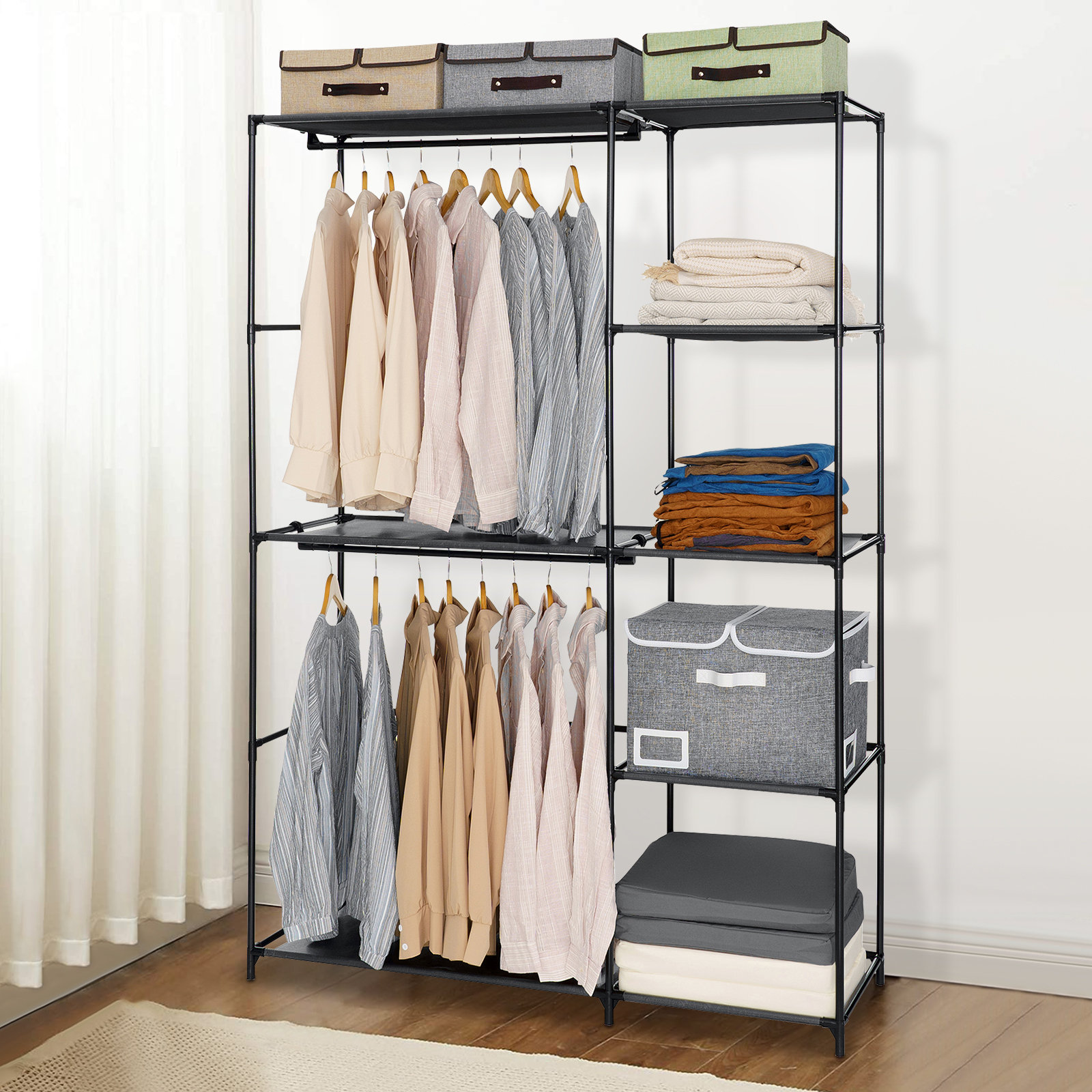 Steel Racking Clothes Rebrilliant 49'' Metal Clothing Rack | Wayfair