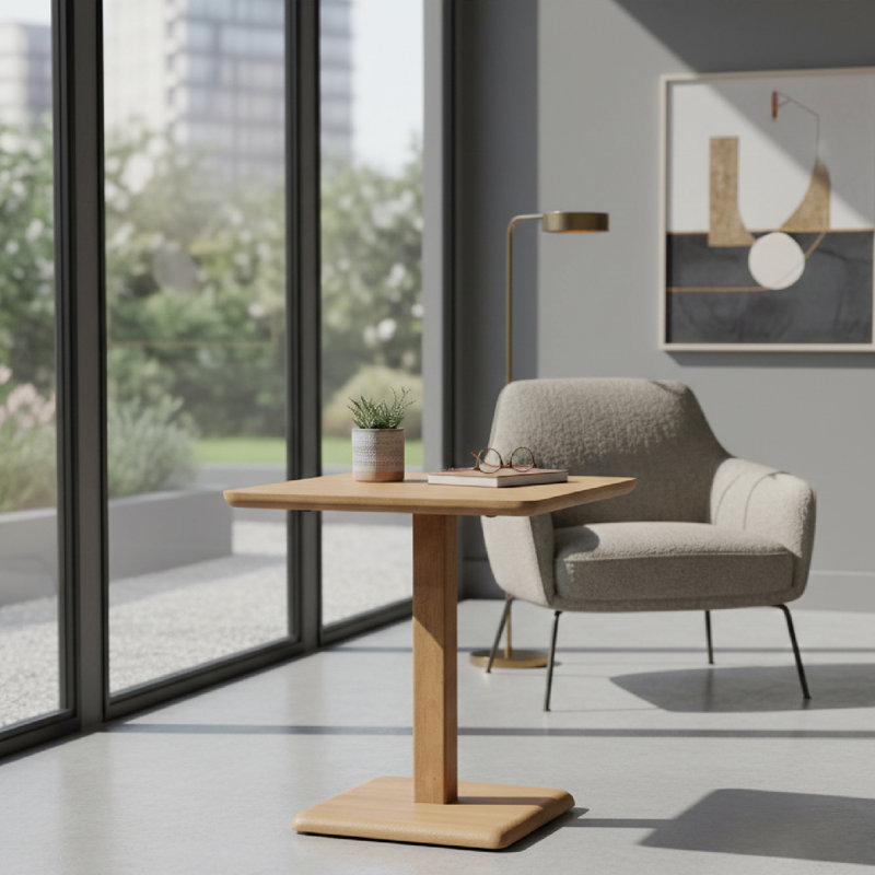Florent Square Solid Wood Dining Table, Natural