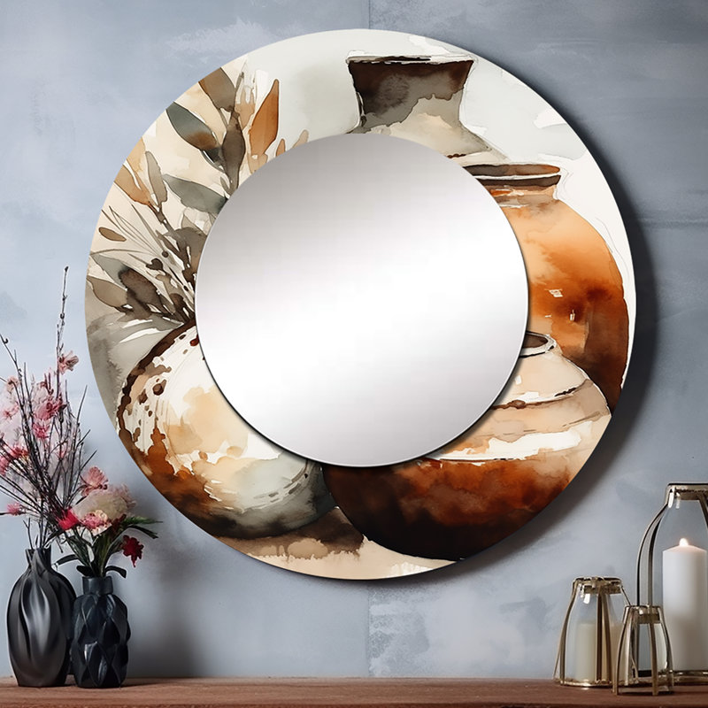 Miroir décoratif en terre cuite Perdigon, 23 po x 23 po