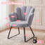 Chaise de coiffeuse Petal Teddy - Fauteuil de maquillage avec pieds robustes en métal-129424264