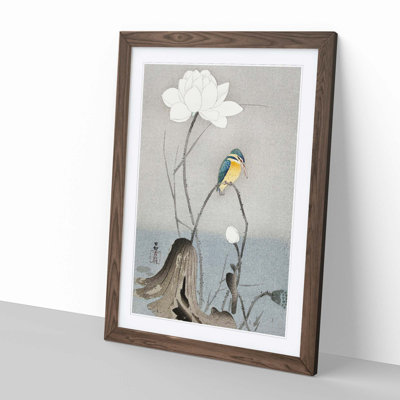 Kingfisher with Lotus Flower by Ohara Koson - Picture Frame Painting Print