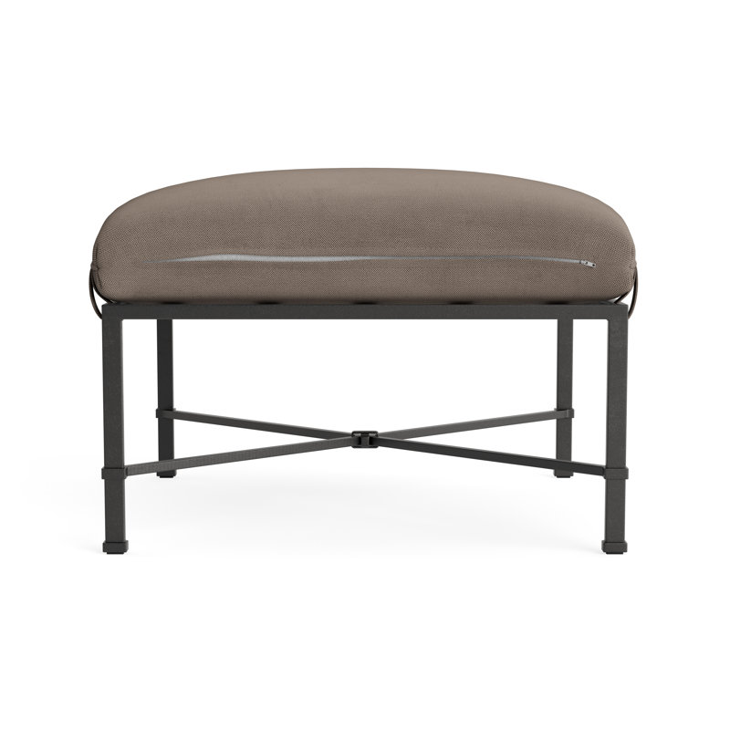 Venetian Outdoor Ottoman, Textured Pewter, Fushion Neptune