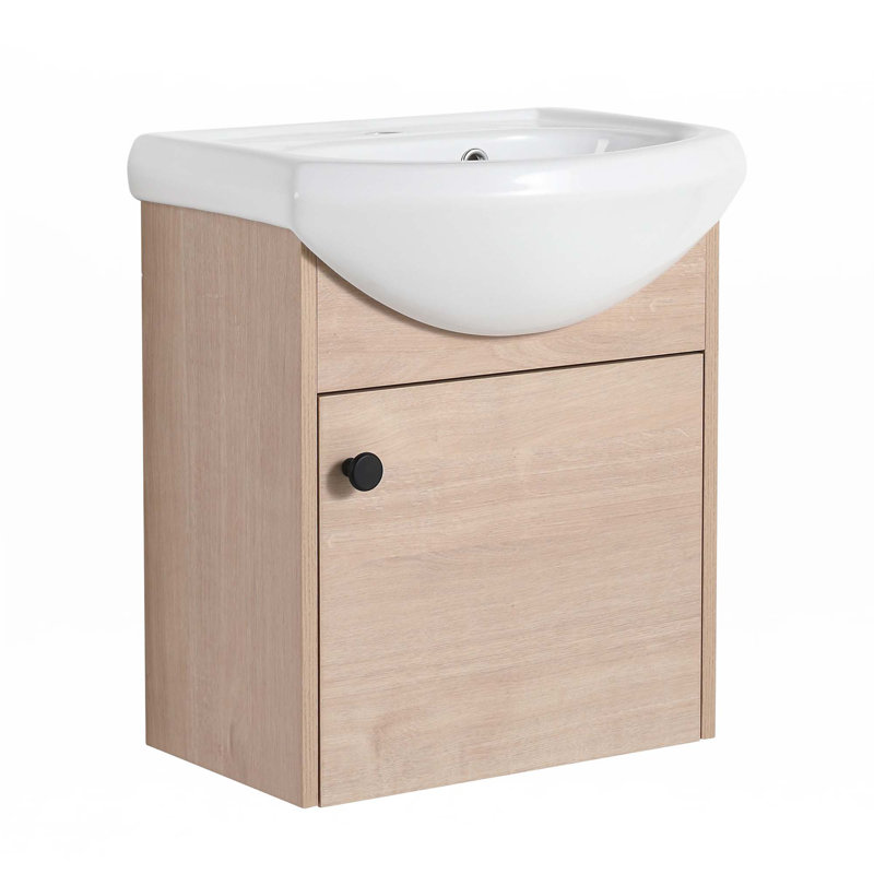 Meuble-lavabo mural avec lavabo en céramique