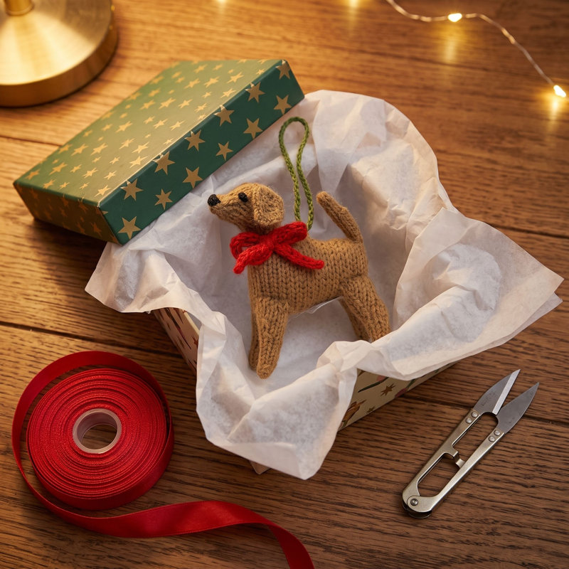 Arcadia Home Yellow Lab Hand-Knit Ornament