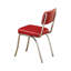 Chaise d'appoint de salle à manger Laketon, similicuir rouge rétro, pieds en métal chromé
