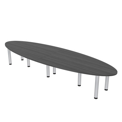 6 Foot Oval Shaped Conference Table with Post Legs