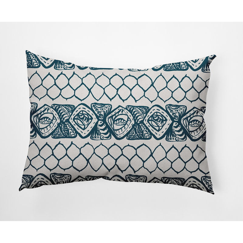 Housse de coussin carrée/insert, Sarcelle, Géométrique 1