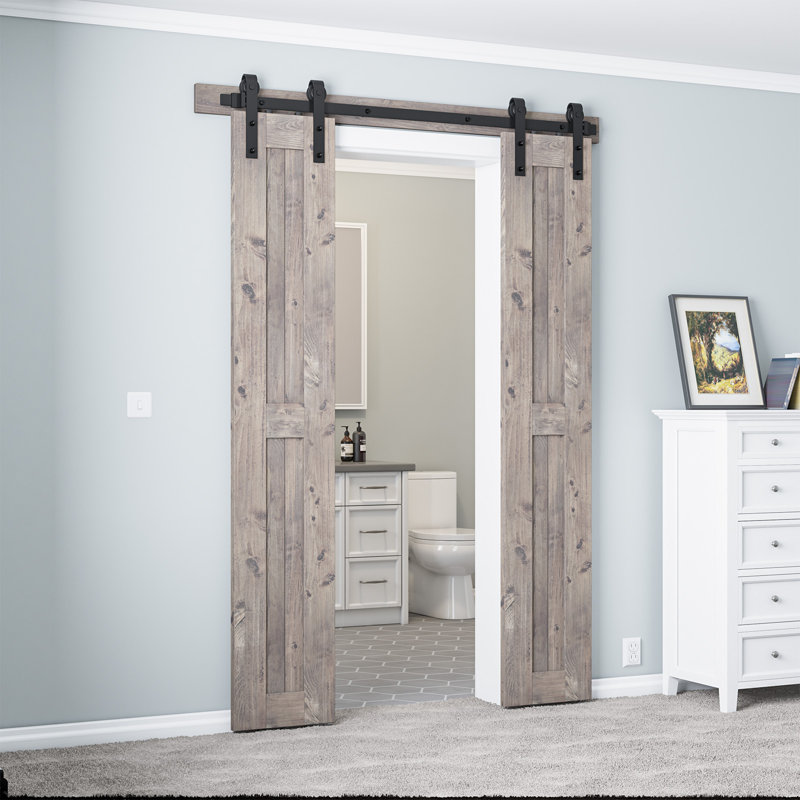 Classic Design Sliding Standard Double Barn Door Hardware Kit (Not Include Door), 60 in.