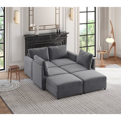 Upholstered U-Shaped Sectional Symmetrical