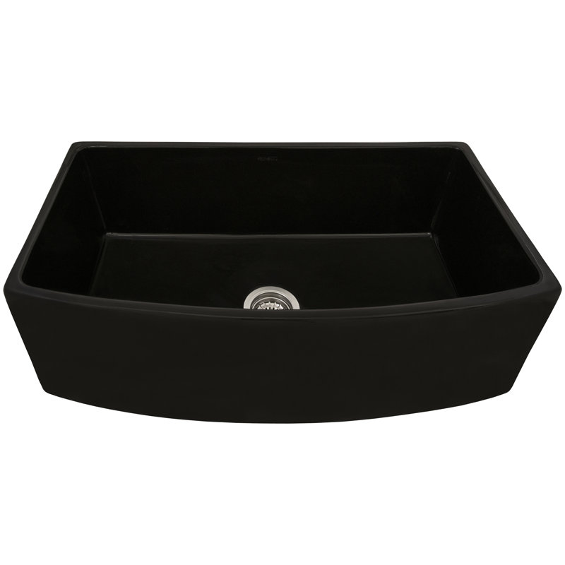 Évier de cuisine en argile réfractaire 33 pouces Ruvati, Matte Black