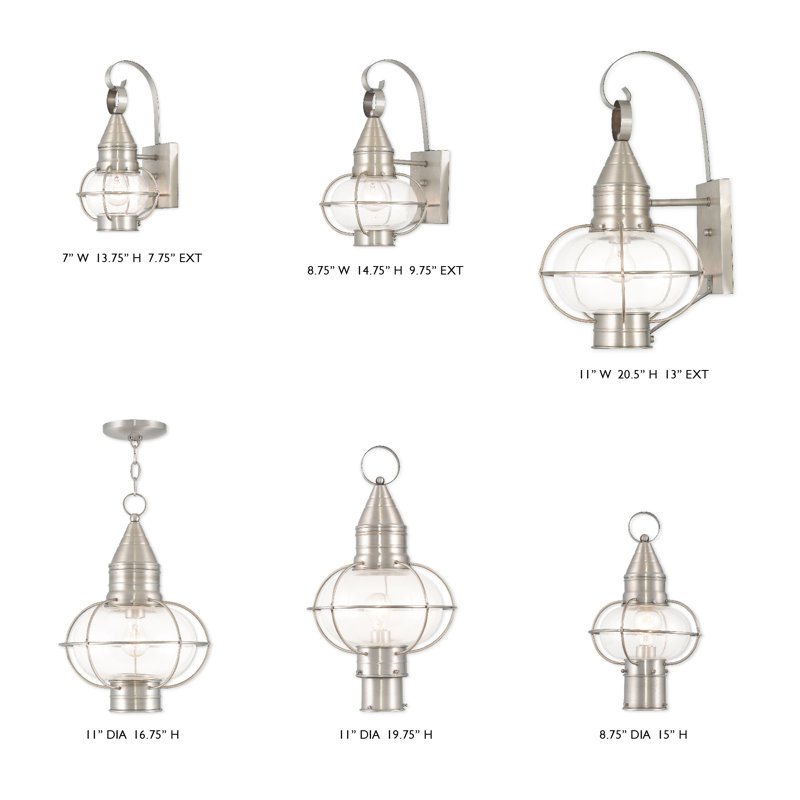 Aster Transparent Lantern Head, Brushed Nickel