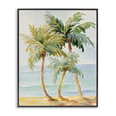 Tropical Palm Trees on Coastal Beach Sand by Lanie Loreth - Painting