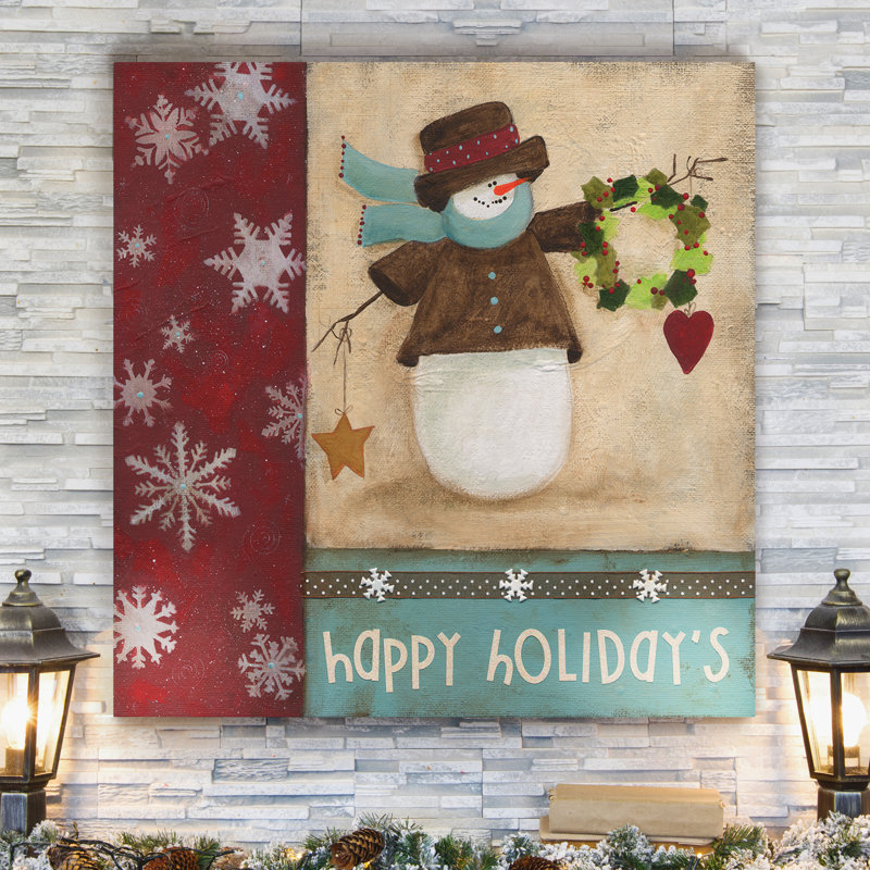 Holly Berry Holiday - reproduction sur toile tendue, H 24 po x l 24 po x P 1 po