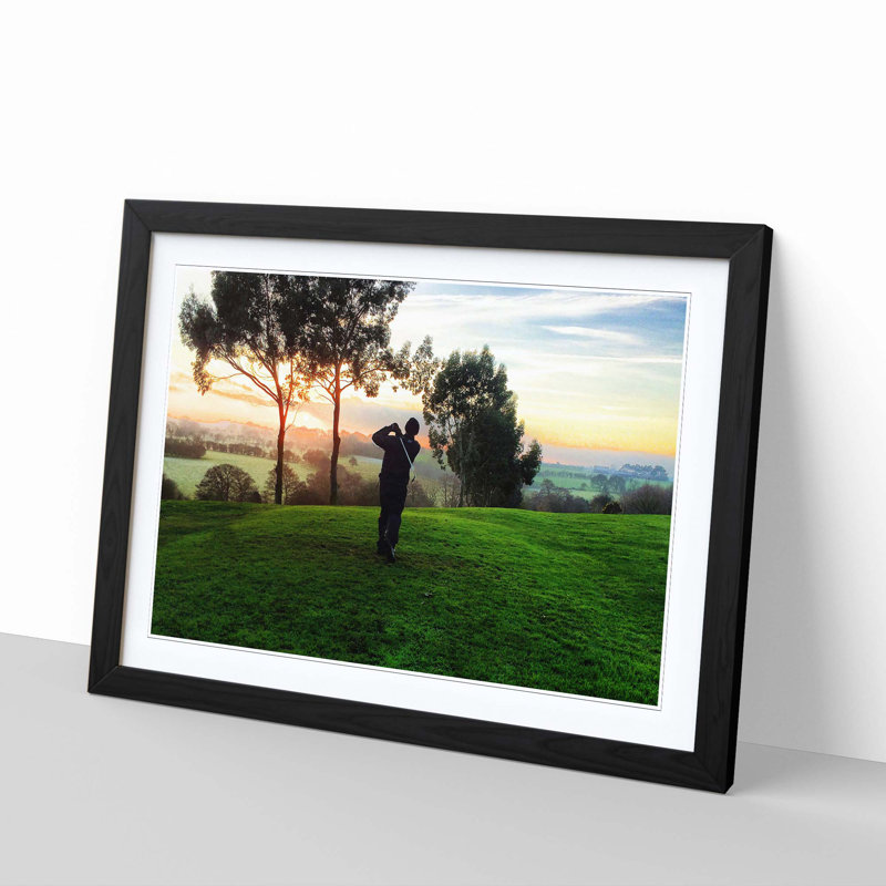 Golf Landscape Framed Photographic - Framed Print, Black